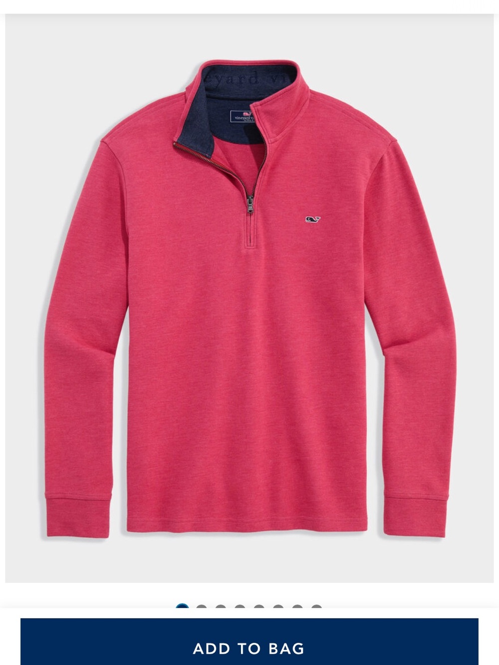 Brand new nwt vineyard vines red velvet 1/4 zip pullover xxl